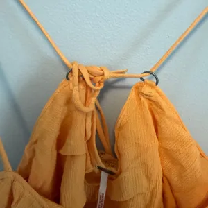 Free People Home Again Tank Top Cropped Orange NWT size Extra Small thumbnail 4