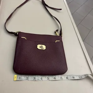 Lauren Ralph Lauren Pebbled Burgundy Crossbody with Gold Hardware-Excellent thumbnail 2