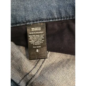 Express Jeans Denim Mini Skirt Button Front Medium Wash High Waist Jean Skirt 8 thumbnail 4