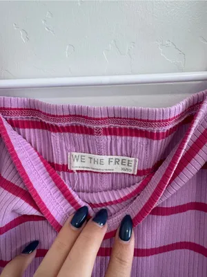 Free People We The Free Mia Tank Pink Striped XL thumbnail 5
