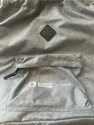 American Red Cross Gray Insulated Drink Cooler Backpack Red Straps NWT O+ Logo thumbnail 2