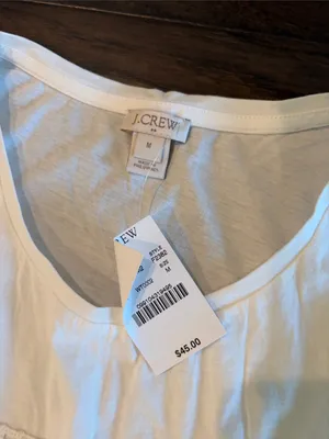 New With Tags JCrew White Knit Sleeveless Top Sz M thumbnail 2