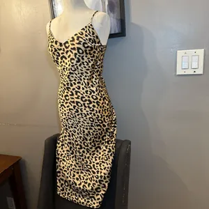 Leopard Print Satin Slip Dress – Y2K / Model Off-Duty Vibes thumbnail 3