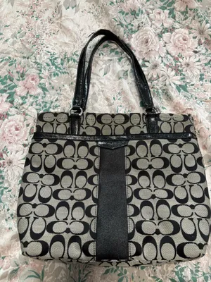 Coach Bag Shoulder Black Signature Canvas thumbnail 2