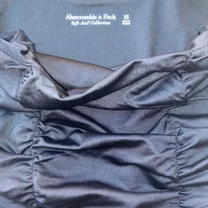 Black one piece top with ruched detailing thumbnail 2
