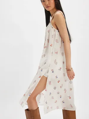 Free People The Way Back Maxi Top XS White Floral with Embroidery thumbnail 4
