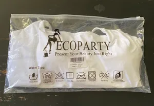 Ecoparty NWT--WHITE SPORTS BRA-SIZE 2X Quick drying, moisture wicking, 88% polyamide. 12% elastane, lightweight, anti wrinkle, anti roll up, anti shrinking, brand new in package Measurements: Bust: armpit to armpit 19-22 inches Length: shoulder seam to bottom 17 inches thumbnail 4