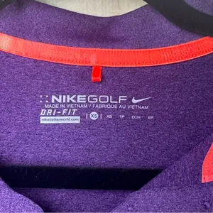 Women's Nike Golf Purple Button Down Polo Shirt thumbnail 2