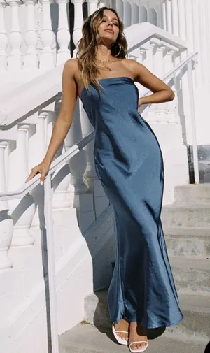 Blue Silk Dress thumbnail 1