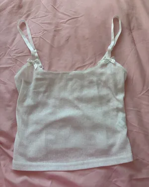 White Lace-Trim Camisole Tank Top thumbnail 1