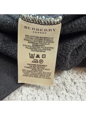 Burberry London Black Full Zip Sweatshirt Jacket Nova Check Trim Women's Medium thumbnail 5