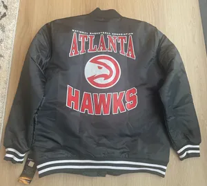 Atlanta Hawks Adaptive Bomber Jacket Size Large Black thumbnail 2
