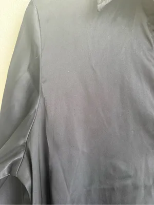 H&M Black Satin Button Down Blouse Women's Medium Long Sleeve Office Top thumbnail 6