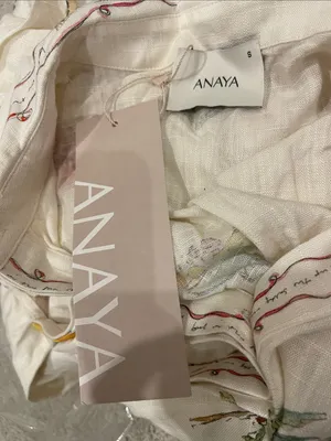 NWT Anaya Arlo Dress size Small S linen Bondi Beach Few Moda button down belt thumbnail 7
