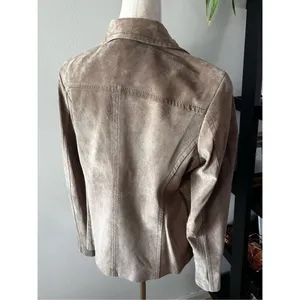 Liz Claiborne brown tan jacket suede size m thumbnail 7