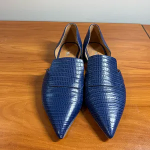 Franco Sarto Toby Medium Pointed Toe Loafers Animal Print Blue Navy d'Orsay | 7M thumbnail 2