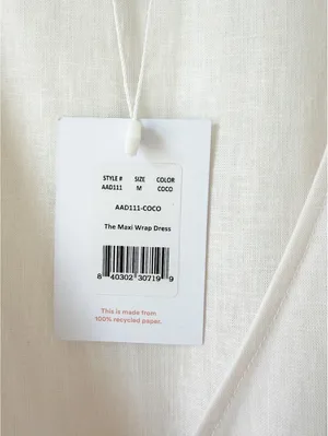Andie The Maxi Wrap Dress Size Medium in Coconut Linen Coastal Lagenlook Neutral thumbnail 5