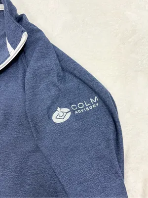 Peter Millar Navy Quarter-Zip Pullover White Trim Performance Top Size L NWT thumbnail 8
