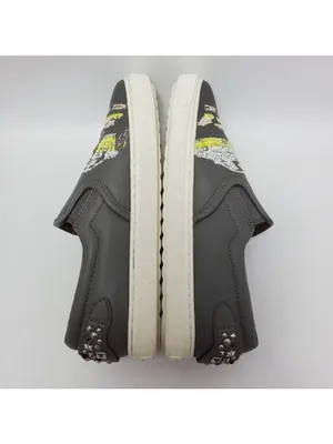 Coach Slip On Shoe C103 Sequin Studded Buckle Gray Sneakers Pointy Toe Sz 6.5 B thumbnail 9