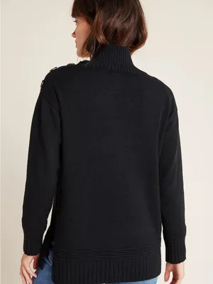 Anthropologie Black Margarita Tunic Sweater thumbnail 2