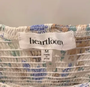 Revolve Heartloom Ronnie Prairie Tier Dress Floral Smocked White Blue Green M thumbnail 6