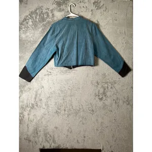 Vintage Y2K Western Embroidered Cropped Denim Jacket Rodeo Cowgirl thumbnail 3