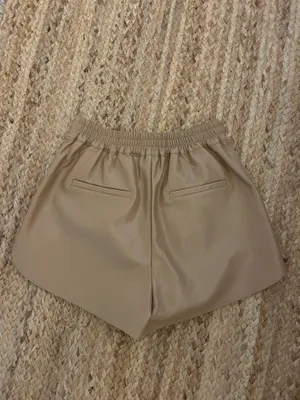 Tan Leather Shorts Gray Size XS thumbnail 2