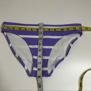 Aerie Purple Striped Scoop Neck Bikini Set Sm thumbnail 10
