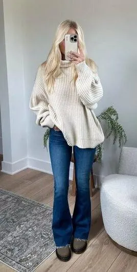 FREE PEOPLE Swim Too Deep Turtleneck Sweater in Tea Size Small thumbnail 1