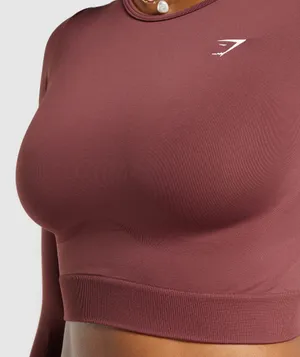 Gymshark everyday seamless long sleeve top burgundy small thumbnail 2