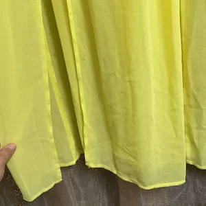 NWT No Boundaries crochet trim neon yellow maxi dress Juniors size S (3-5) thumbnail 5