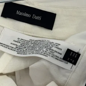 Massimo Dutti 100% Linen High Waisted Barell Leg Relaxed Pants Size 2 White thumbnail 6