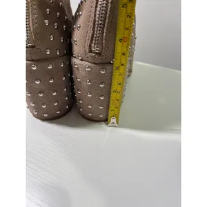 Steve Madden Jillian Taupe Suede Studded Block Heel Ankle Boots Womens 7M‎ boho thumbnail 4
