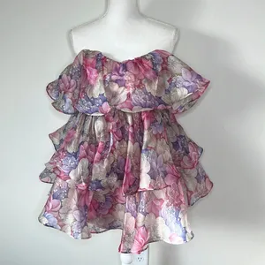 Tiered Floral Organza Ruffle Dress thumbnail 11