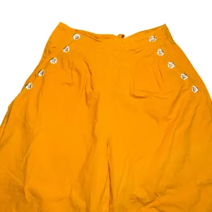 Agua‎ Bendita Wide Leg Pants Womens Small Orange Excellent Daisy Button Tie Back thumbnail 2