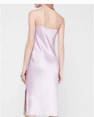 EXPRESS Purple Cowl Neck Satin Slip Dress thumbnail 2
