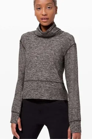 Lululemon Ready to Rulu Fleece Pullover heathered black thumbnail 1