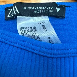 ⭐️Zara Women's Blue Ribbed Tank Top thumbnail 3