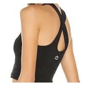 Beyond Yoga Studio Space Dye Cross Back Heather Black Gym Fitness Tank Top M thumbnail 10