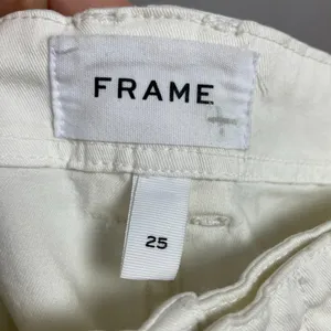 Frame Trapunto Moto Pants Joggers White Zipper Ankle Seam Details Women Size‎ 25 thumbnail 7