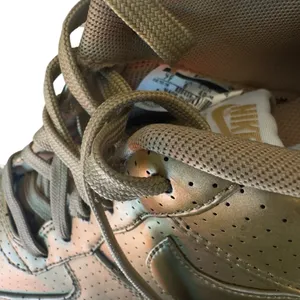 Nike Air Force 1 Low GS Metallic Gold Leather Sneakers 7Y Women's 8.5 Shoes GUC thumbnail 9