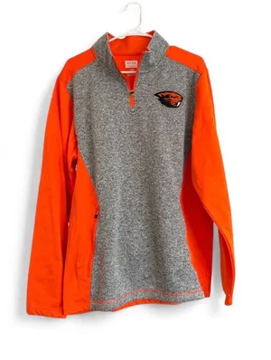 New Box Seat Clothing Co. Oregon State Beavers 1/4 Zip Pullover Jacket Large Orange thumbnail 1