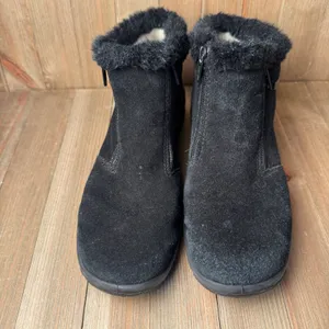 Rieker Tex Sz 38 Waterproof‎ Suede Leather Winter Ankle Boots Zip Faux Fur Black thumbnail 3