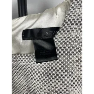 Aqua Gray White Tweed Sleeveless Fringe Hem‎ Fit & Flare Dress Size S thumbnail 3