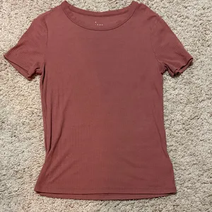 a new day Women's Ribbed Short Sleeve Top - Rust thumbnail 1