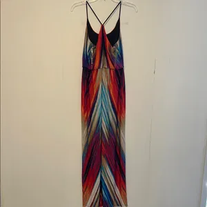 Venus Multicolor Chevron Maxi Dress Size S 0321261 thumbnail 2