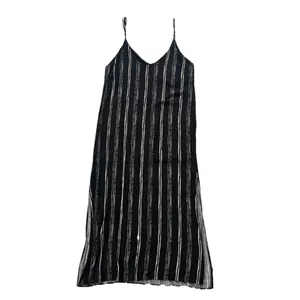 Vintage Women’s Striped Midi Slip Dress S Resortwear Vacation Minimalist Beach thumbnail 2