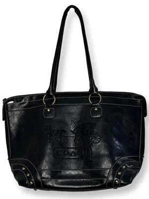 Vintage Large Coach Black Gallery Tote thumbnail 1