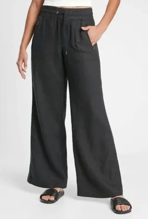 Athleta Black Cabo Linen Wide Leg‎ Pants thumbnail 1