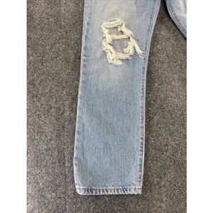 Levi’s 501 Original Jeans Women’s Approx W27 Light Wash Distressed Button Fly thumbnail 6
